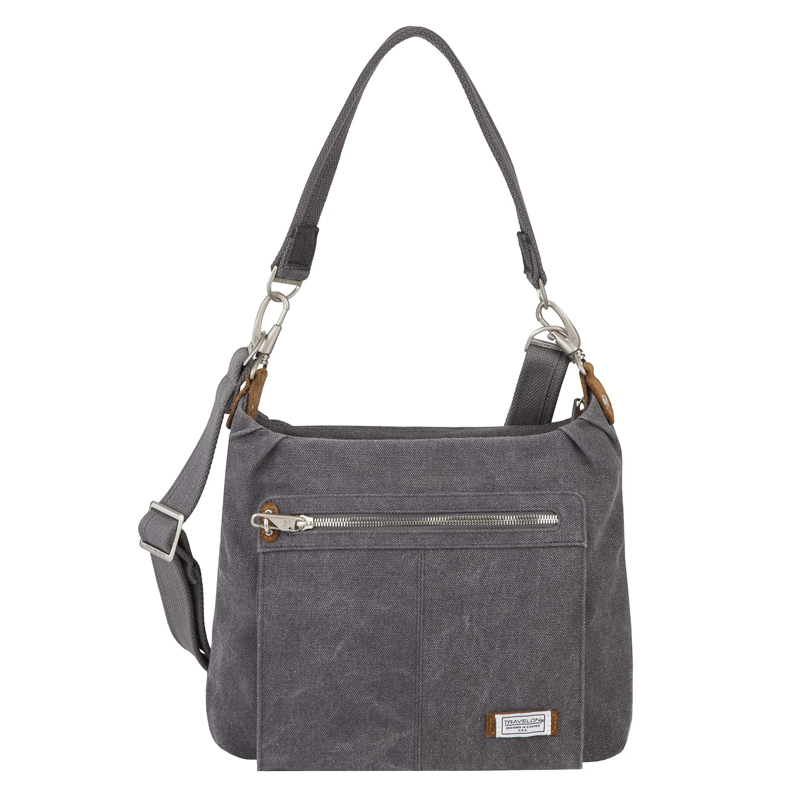 Travelon Anti-Theft Heritage Hobo Bag, Pewter (Gray) - 33072 540