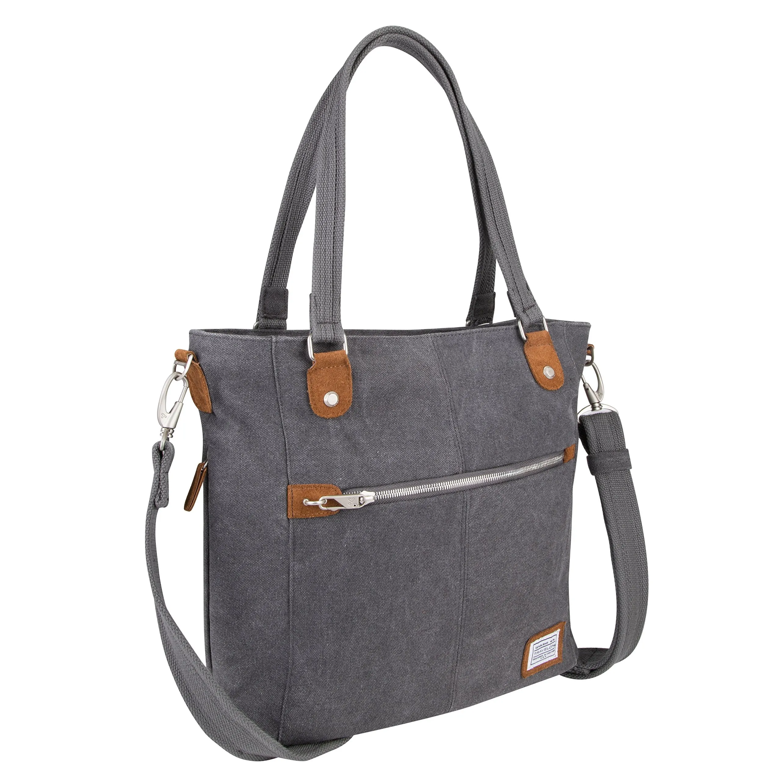 Travelon Anti-Theft Heritage Tote Bag, Pewter (Gray) - 33075 540