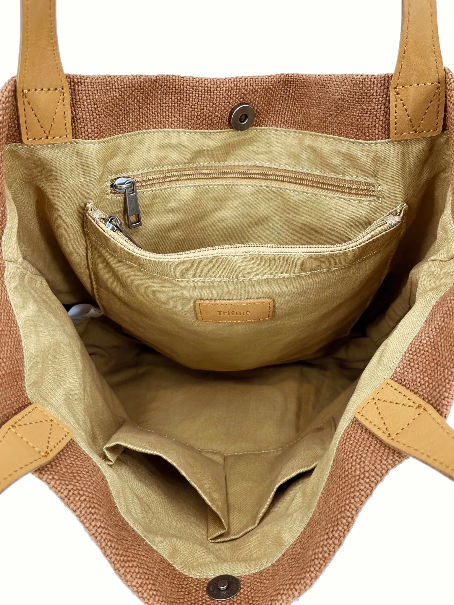 Trifine -Everyday Natural Tote Bag - Rust