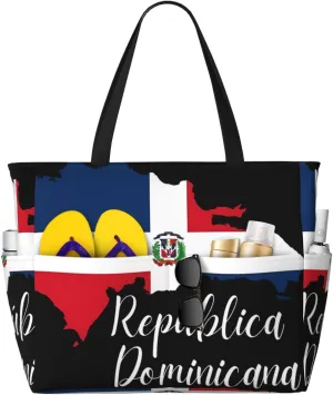 Trinidad And Tobago Flag Women Large Beach Bag Travel Weekender Foldable Tote Bag for Pool Beach Vacation Gym