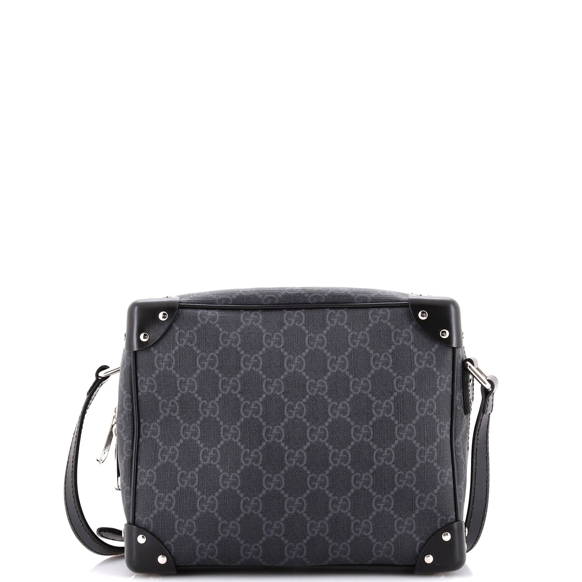 Trunk Shoulder Bag GG Coated Canvas with Studded Leather
