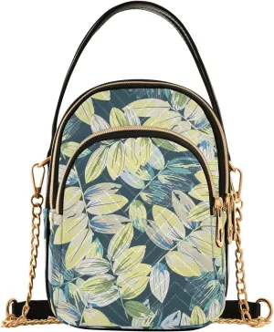 Twigs with Colorful Leaves Small Women's Crossbody Purse, Shoulder Bag for Women Handbags Cell Phone Purse