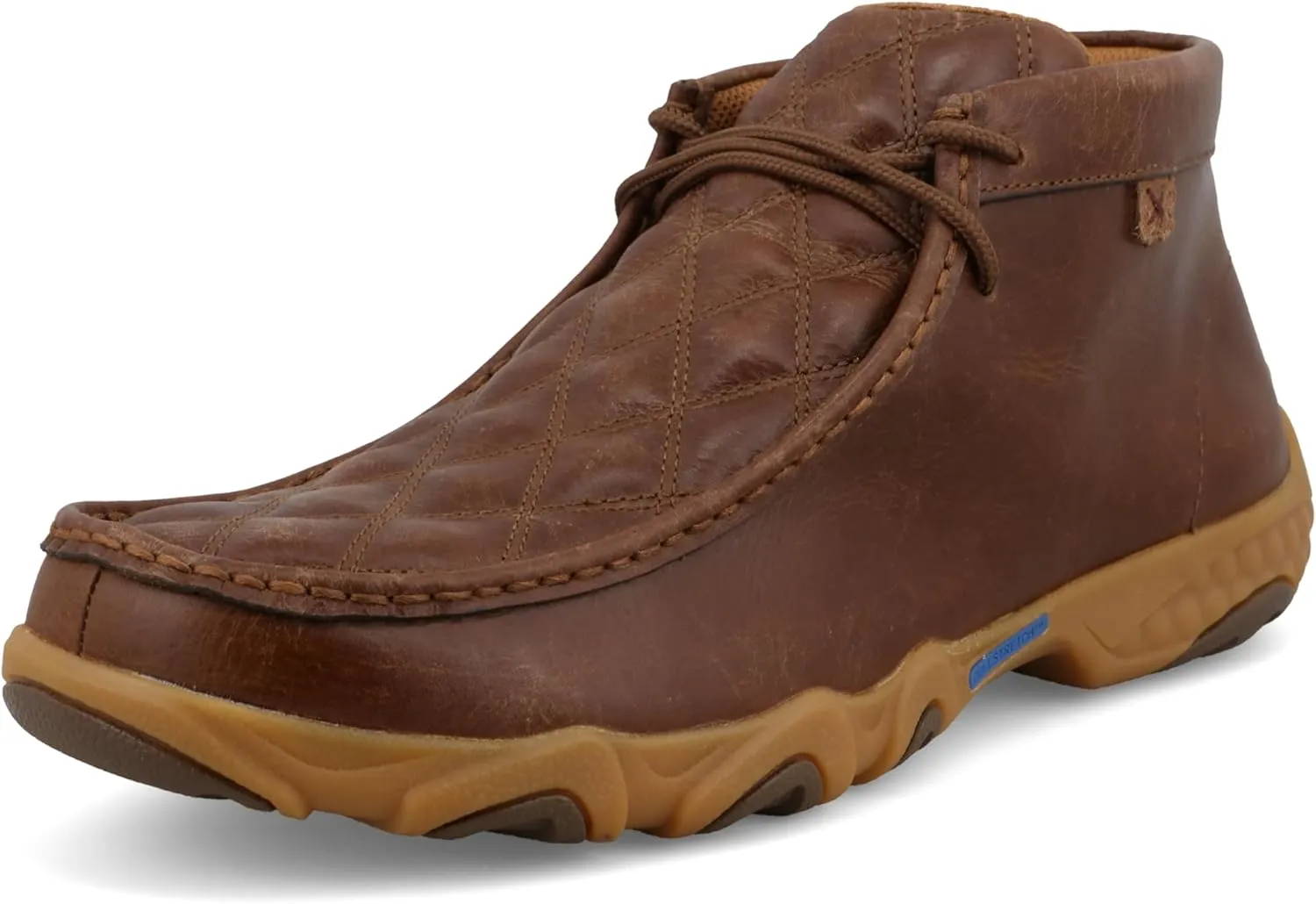 Twisted X Men's Chukka Driving Moc, Moc Toe with CellStretch, Toffee, 14 M
