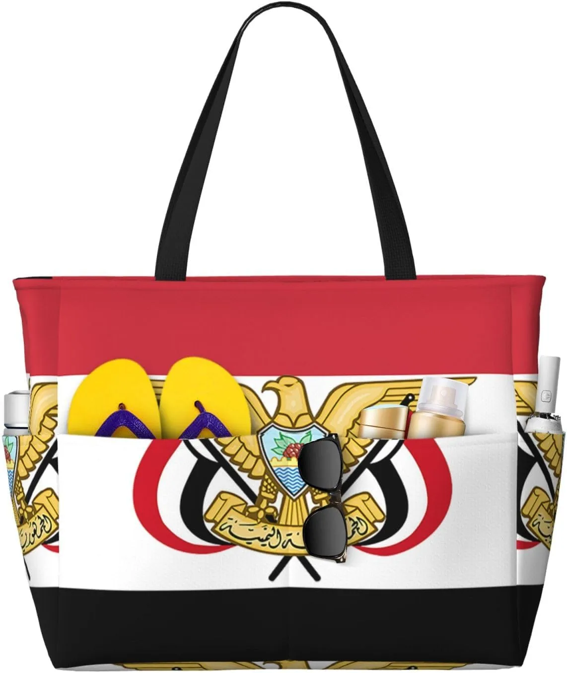 Ukraine American Friendship Tote Bag With 8 Storage Pockets Top Zip Shoulder Bag Handbag For Travel Work Women