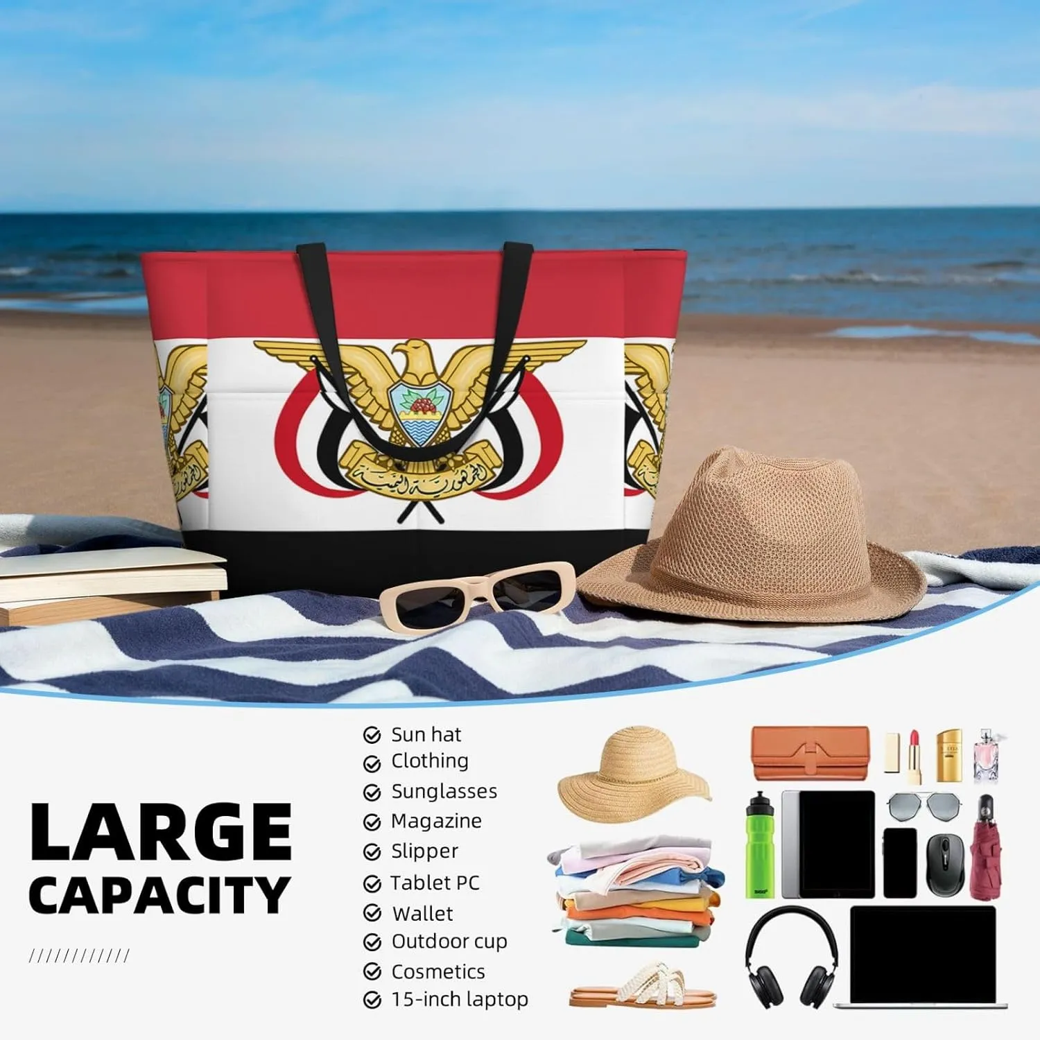 Ukraine American Friendship Tote Bag With 8 Storage Pockets Top Zip Shoulder Bag Handbag For Travel Work Women