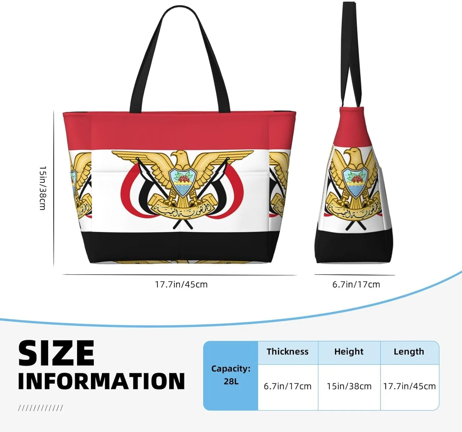 Ukraine American Friendship Tote Bag With 8 Storage Pockets Top Zip Shoulder Bag Handbag For Travel Work Women