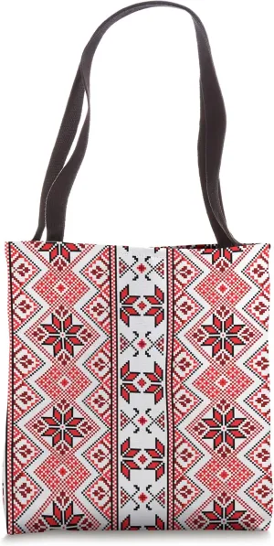 Ukrainian Pattern, embroidery cross stitch, Rushnyk Tote Bag