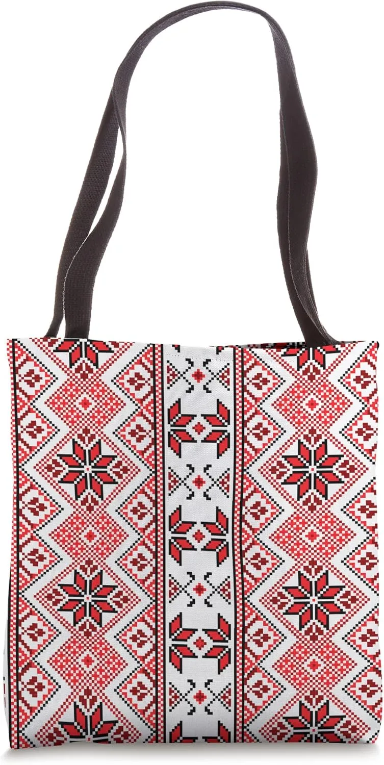 Ukrainian Pattern, embroidery cross stitch, Rushnyk Tote Bag