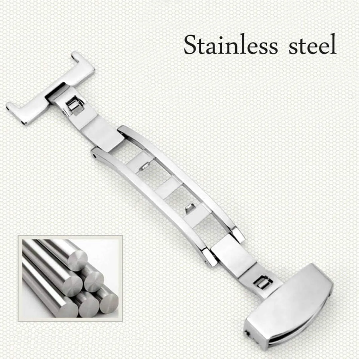 Universal Strap,18/24mm Women Men Watch Band Strap Butterfly Pattern Deployant Clasp Buckle Leather Watchband(Black,24mm)