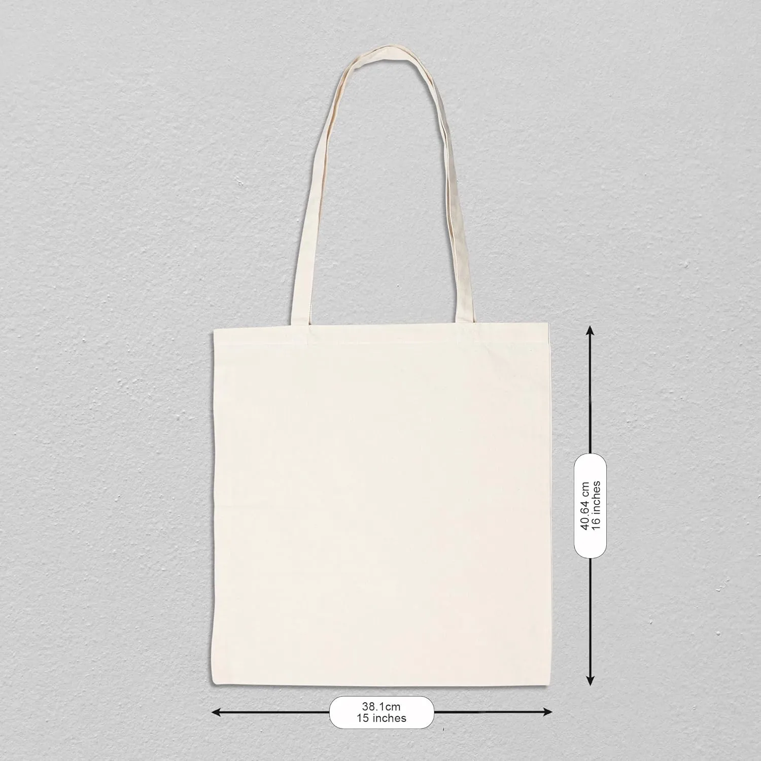 Urban Villa 24 Pack Reusable Grocery Bags 15’’x16’’ with 27’’ long Handle Natural Color 100% Cotton Tote Bags Medium Weight Grocery Shopping Cloth Bags Great Choice for Promotion Gift DIY Advertising