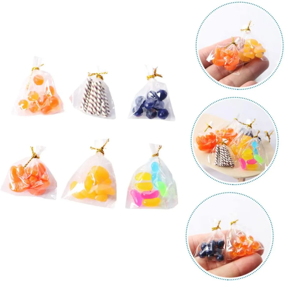 VANZACK 3pcs 6 Dollhouse Miniature Food Mini Food Toys Creative Decorative Props Suitable for Mini Apartment Layout