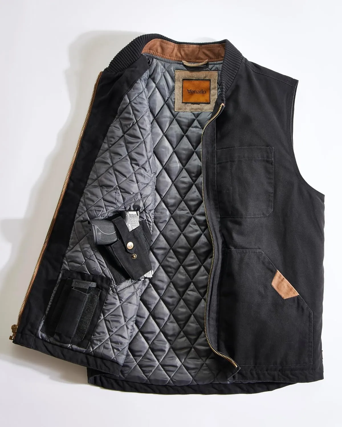 Venado Concealed Carry Vest for Men - Heavy Duty Canvas - Conceal Carry Pockets