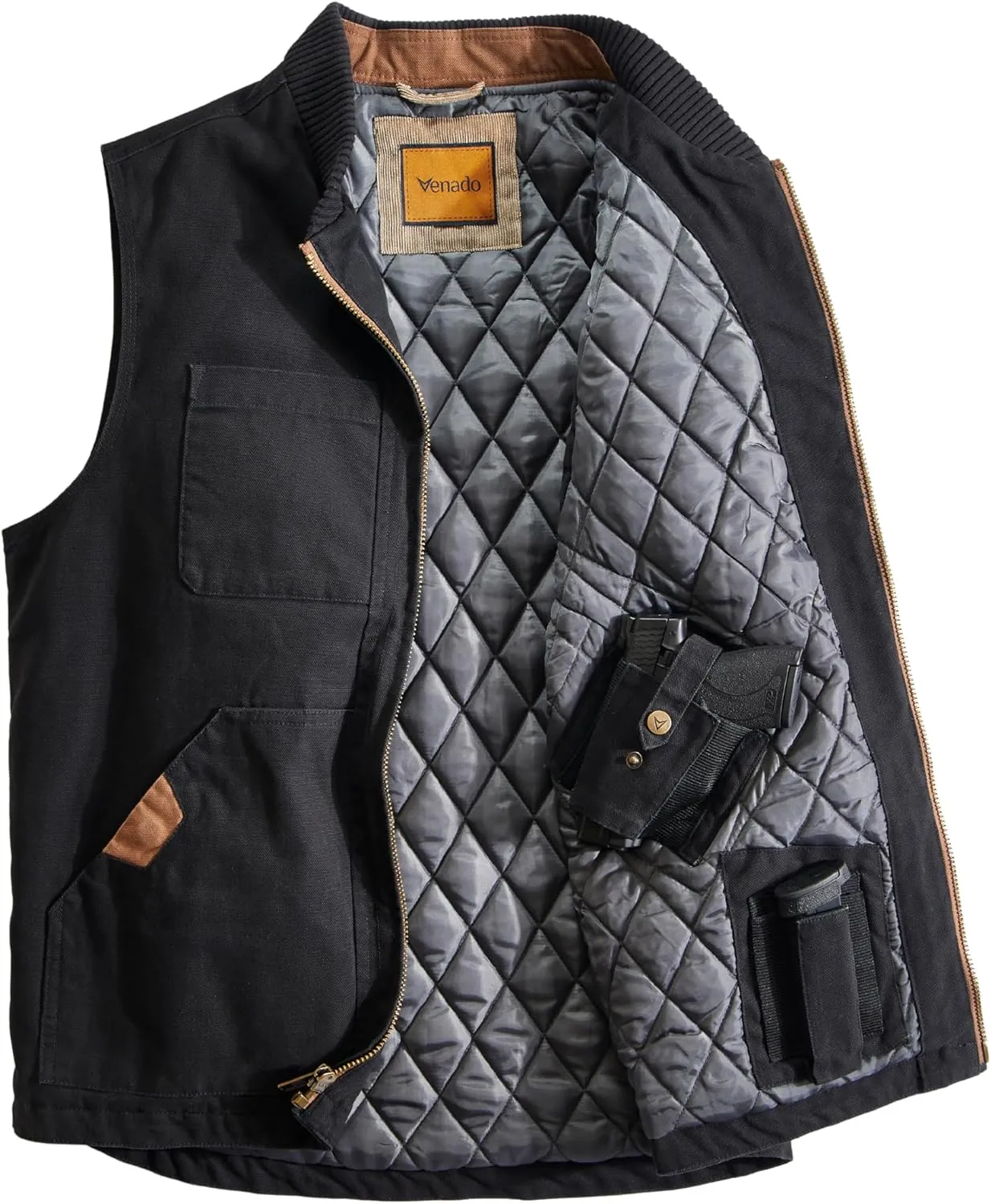Venado Concealed Carry Vest for Men - Heavy Duty Canvas - Conceal Carry Pockets
