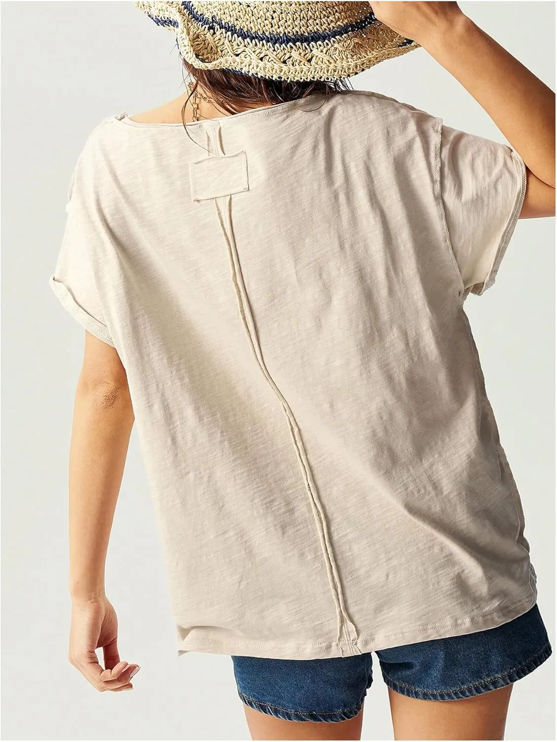 Verdusa Women's Retro Vintage American Flag T Shirt Short Sleeve Boat Neck Loose Casual Tees