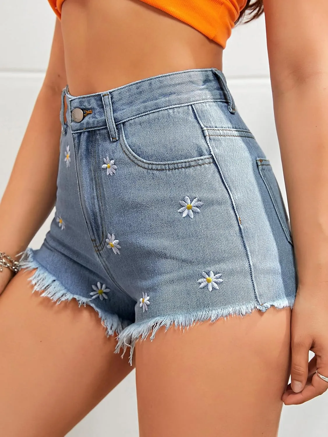 Verdusa Women's Ripped Distressed Skinny Denim Shorts