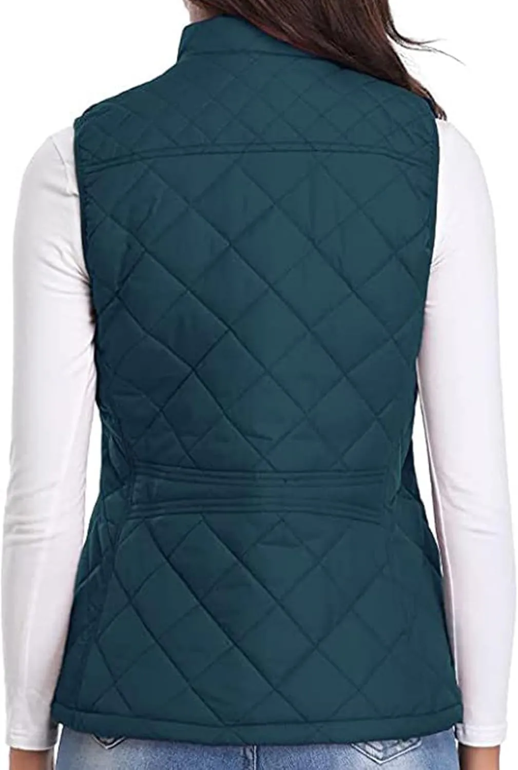 Vest for Women Stand Collar Lightweight Quilted Vest Zip Up Sleevless Padded Gilet Jackets 2024 Winter Coats Outwear