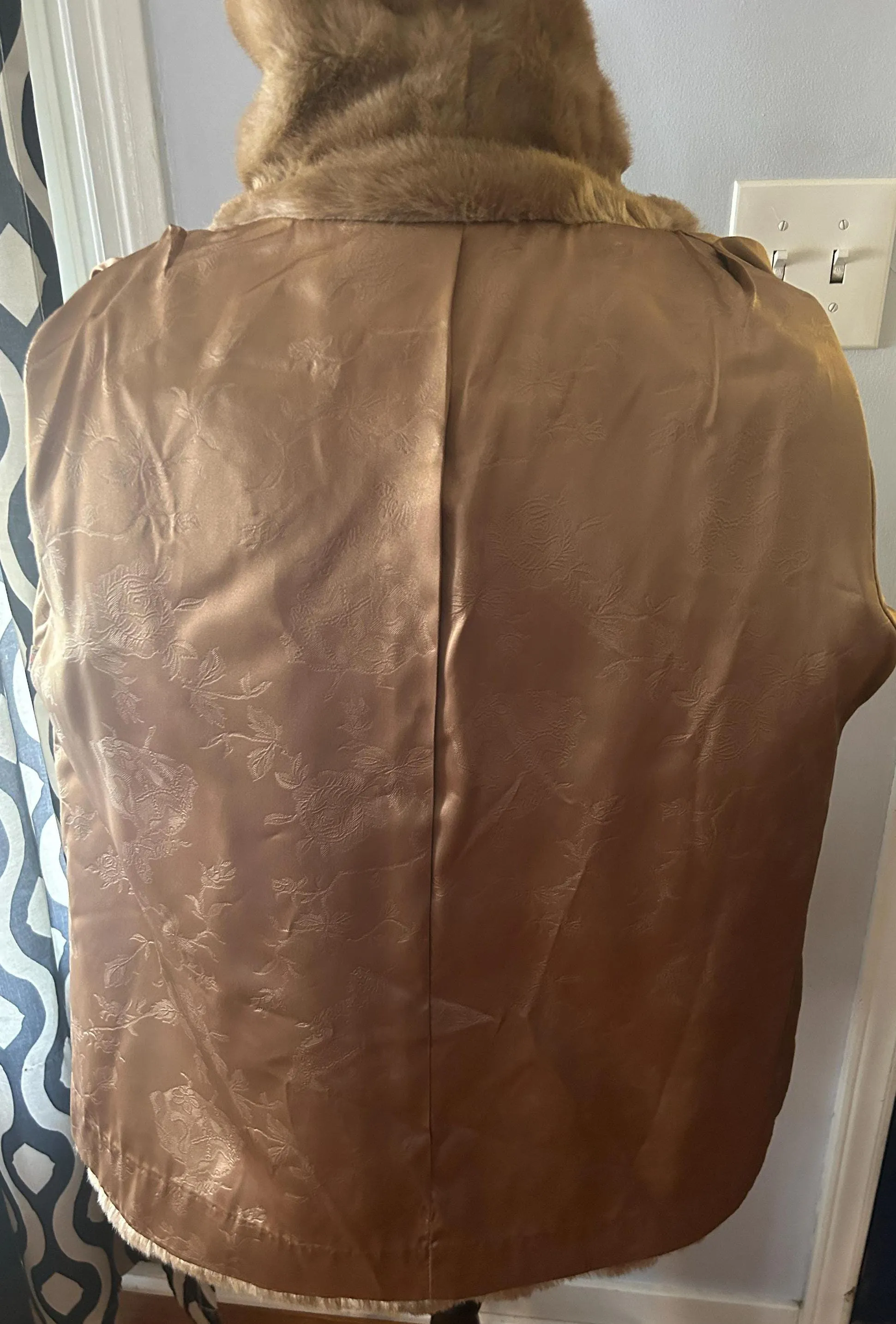 Vintage Mincara Styled By Russel Taylor Faux Fur Acrylic Brown Coat XL
