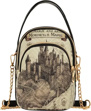 Vintage Roses on a White Womens Crossbody Bags, Handbag with Shoulder Strap, Fall Crossbody Purse