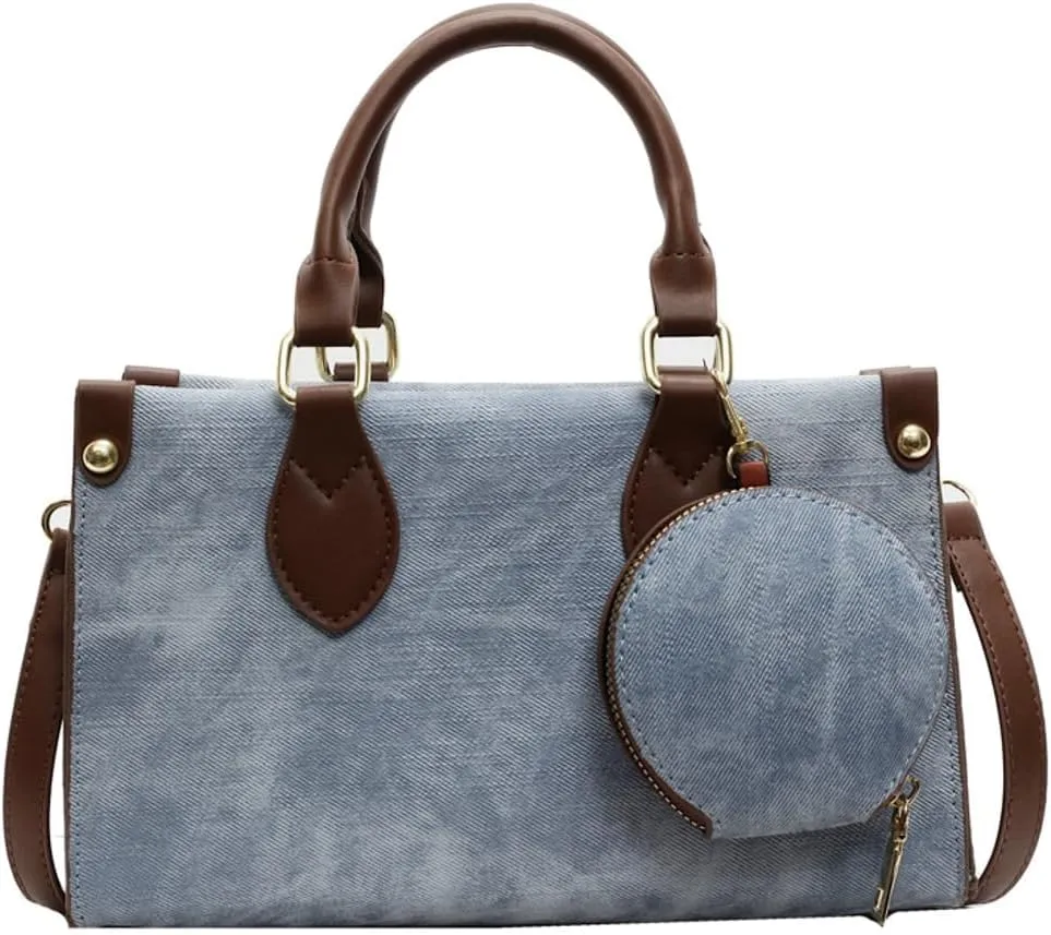 Vintage Tote Purses for Women Small Canvas Shoulder Bags Casual Crossbody Top Handle Satchel Handbags