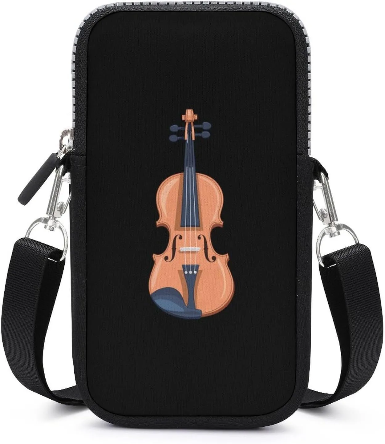 Violin Cell Phone Purse Small Cross-Body Bags Wallet Case with Removable Shoulder Strap