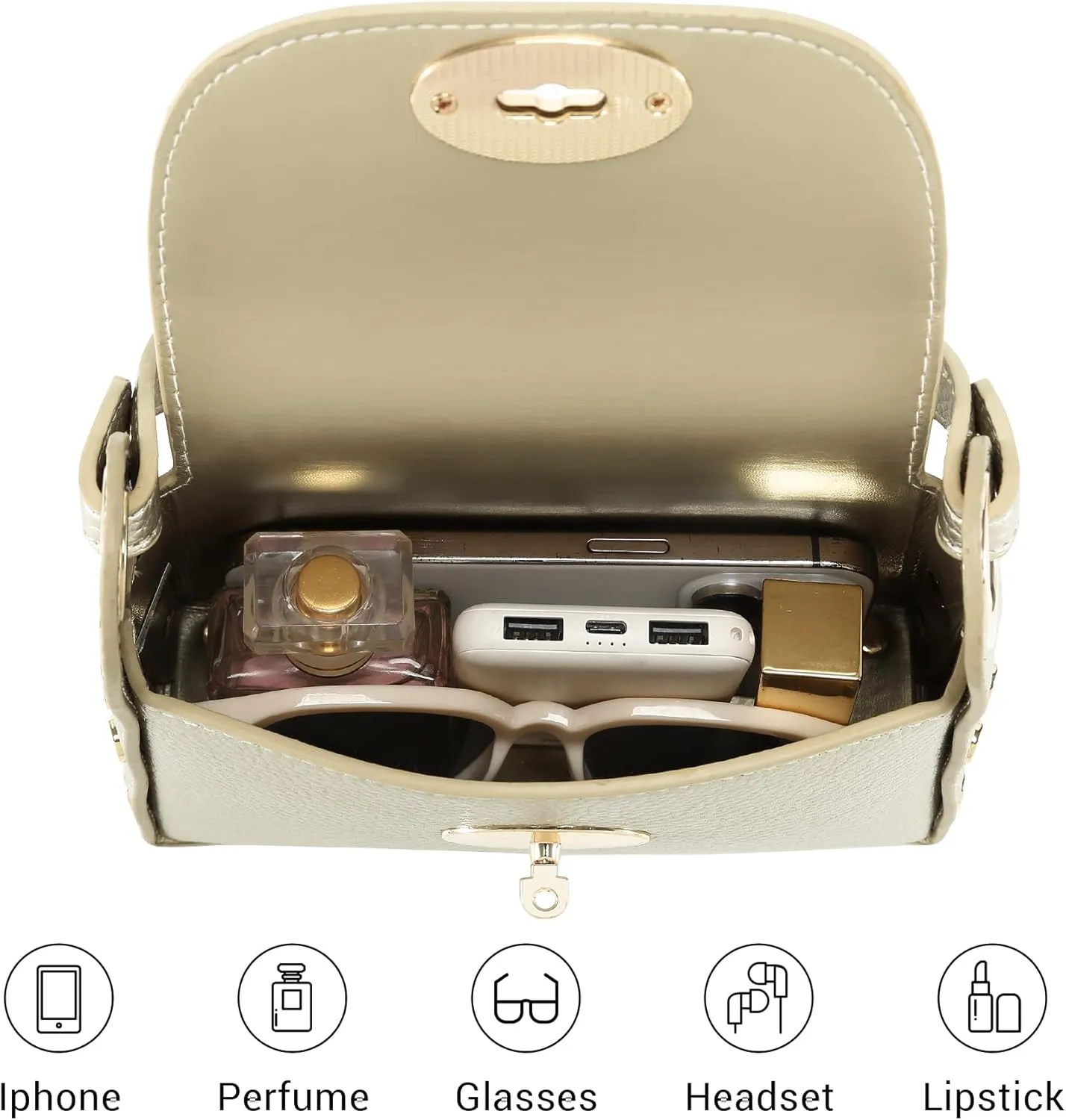 VONMAY Women Small Crossbody Bag Studded Evening Bags Clutch Purse Satchel Handbag for Wedding Prom Cocktail Party