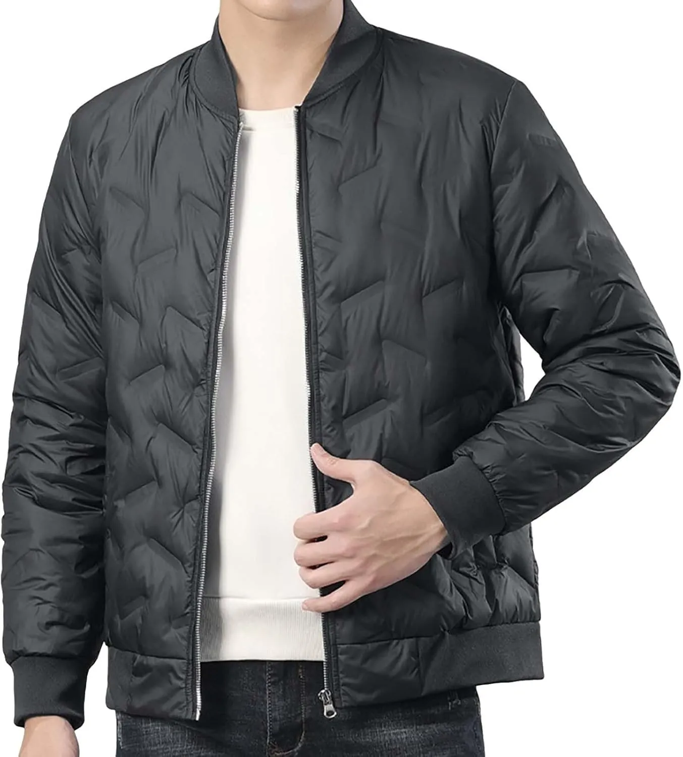 Warm Water Resistant Puffy Hooded Casual Loose Stand Up Collar Jacket with Removable Hood Packable Puffer Jacket