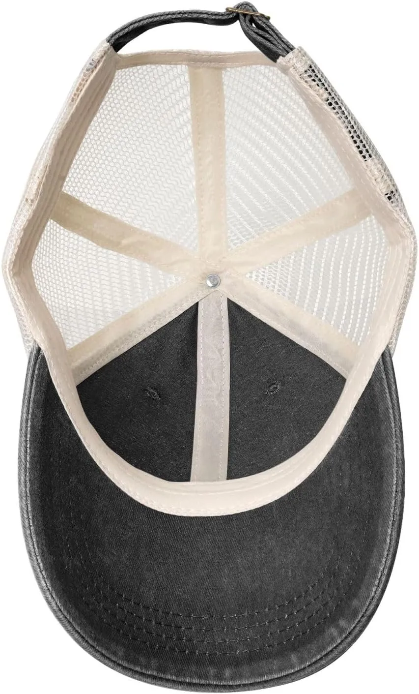 Washed Denim Wood Grain Chicken Western Country Farmhouse Rooster Mesh Baseball Cap Outdoor Vintage