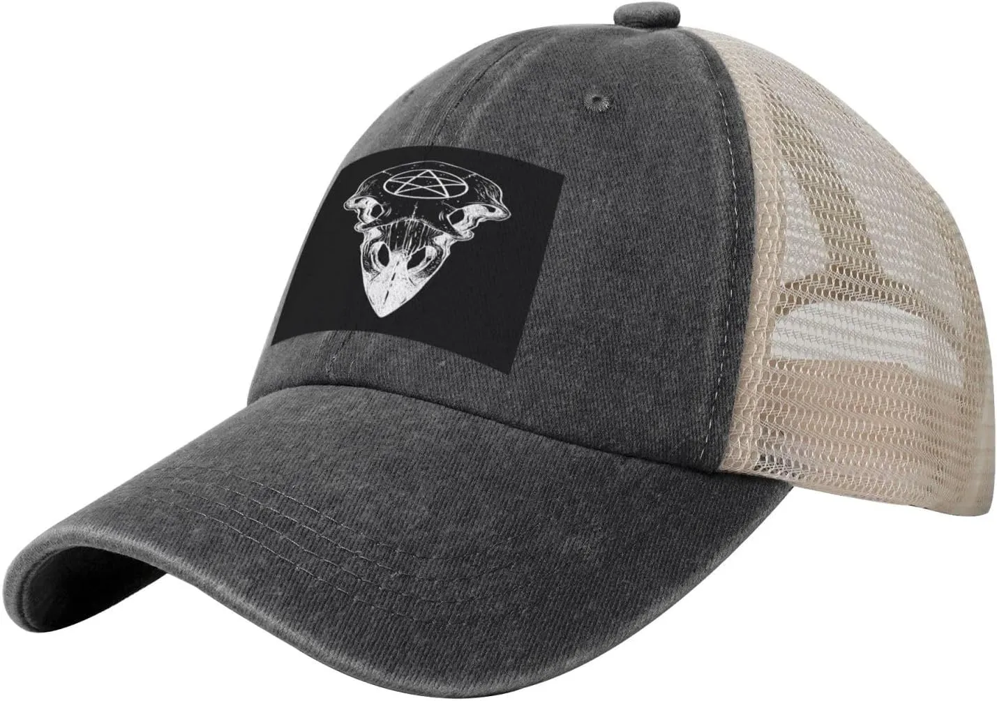 Washed Denim Wood Grain Chicken Western Country Farmhouse Rooster Mesh Baseball Cap Outdoor Vintage