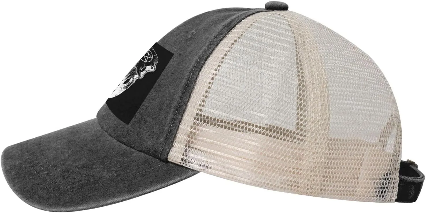 Washed Denim Wood Grain Chicken Western Country Farmhouse Rooster Mesh Baseball Cap Outdoor Vintage