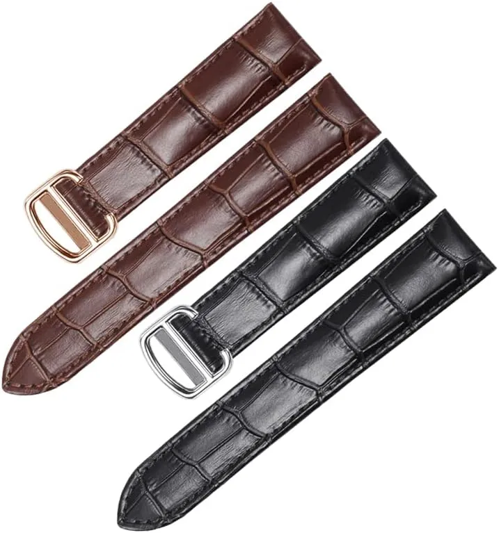 Watch Band For Cartier TANk SOLO RONDE DE Genuine Leather Watch Chain Folding Buckle Watch Strap Accessories Watch Bracelet Belt