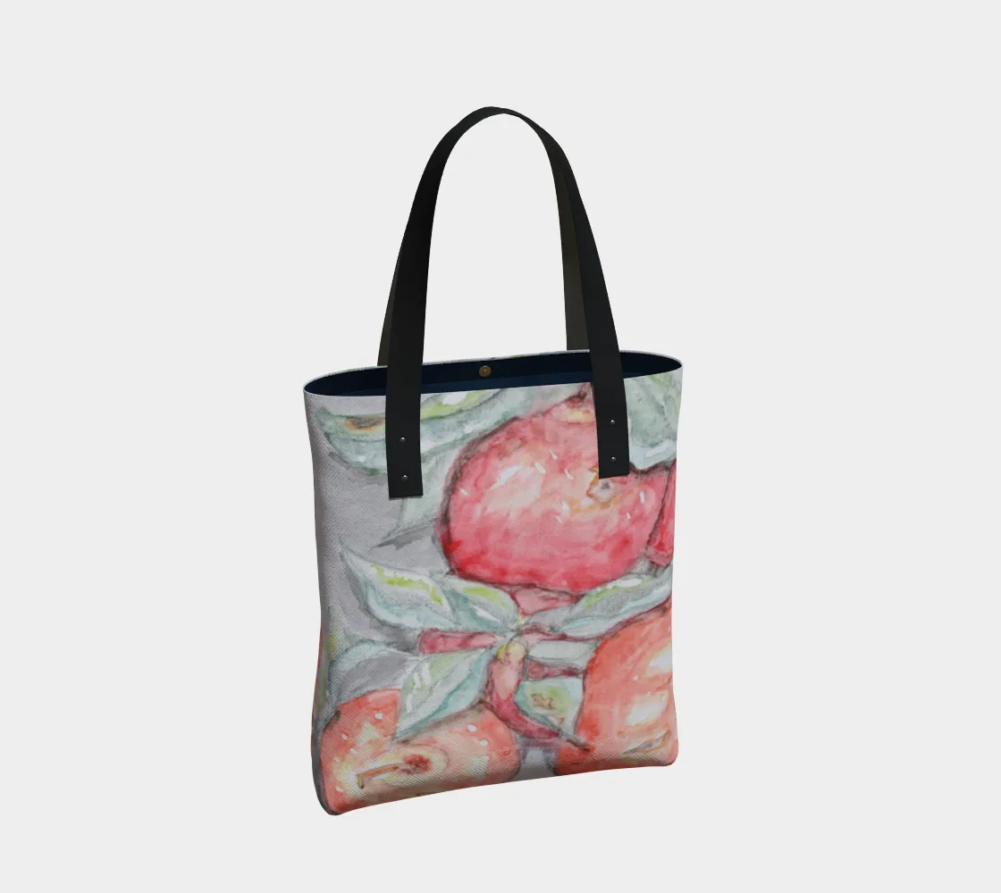 Watercolor Bag Final call Apples Tote Well-tested