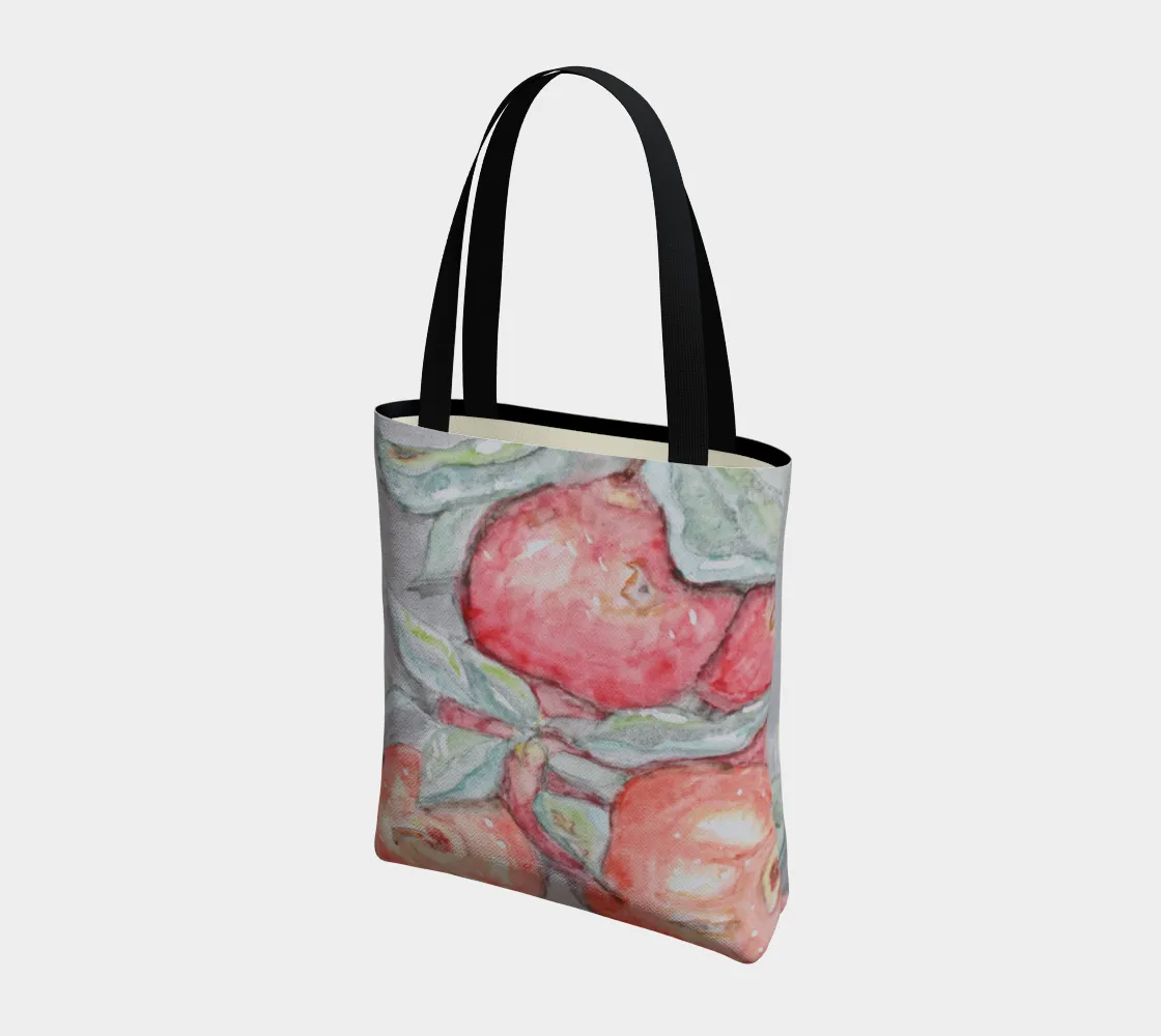 Watercolor Bag Final call Apples Tote Well-tested