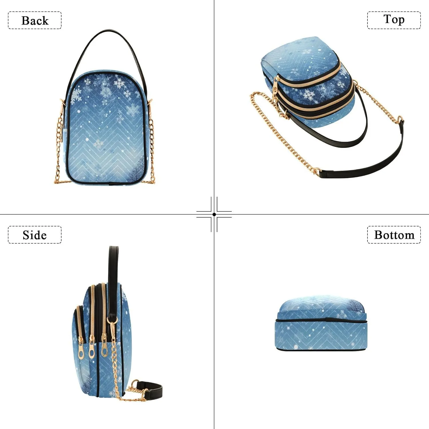 Watercolor Trees in Autumn with River Shoulder Handbag, Trendy Crossbody Purses Removable Strap Crossbody