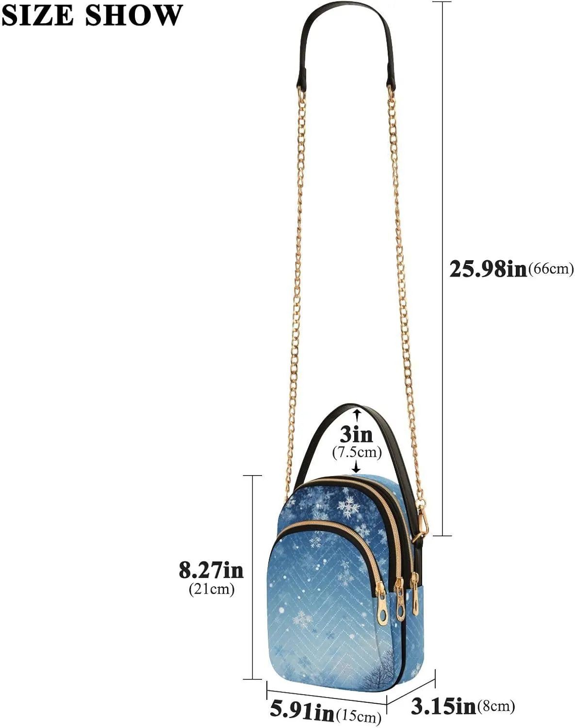 Watercolor Trees in Autumn with River Shoulder Handbag, Trendy Crossbody Purses Removable Strap Crossbody