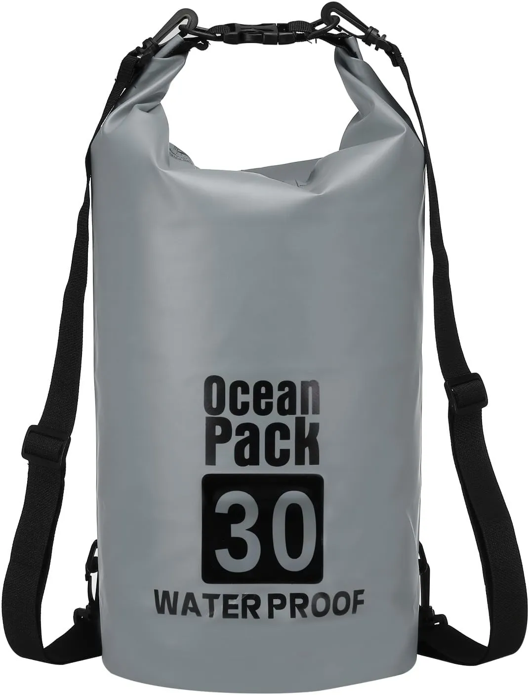 Waterproof Dry Bag, 30L Fit for Women Men Water Proof Bags Lightweight Dry Storage Floating Backpack with Whistle for Travel Backpacking Boating Kayaking Camping (Gray)