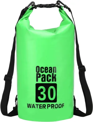 Waterproof Dry Bag, 30L Fit for Women Men Water Proof Bags Lightweight Dry Storage Floating Backpack with Whistle for Travel Backpacking Boating Kayaking Camping (Green)