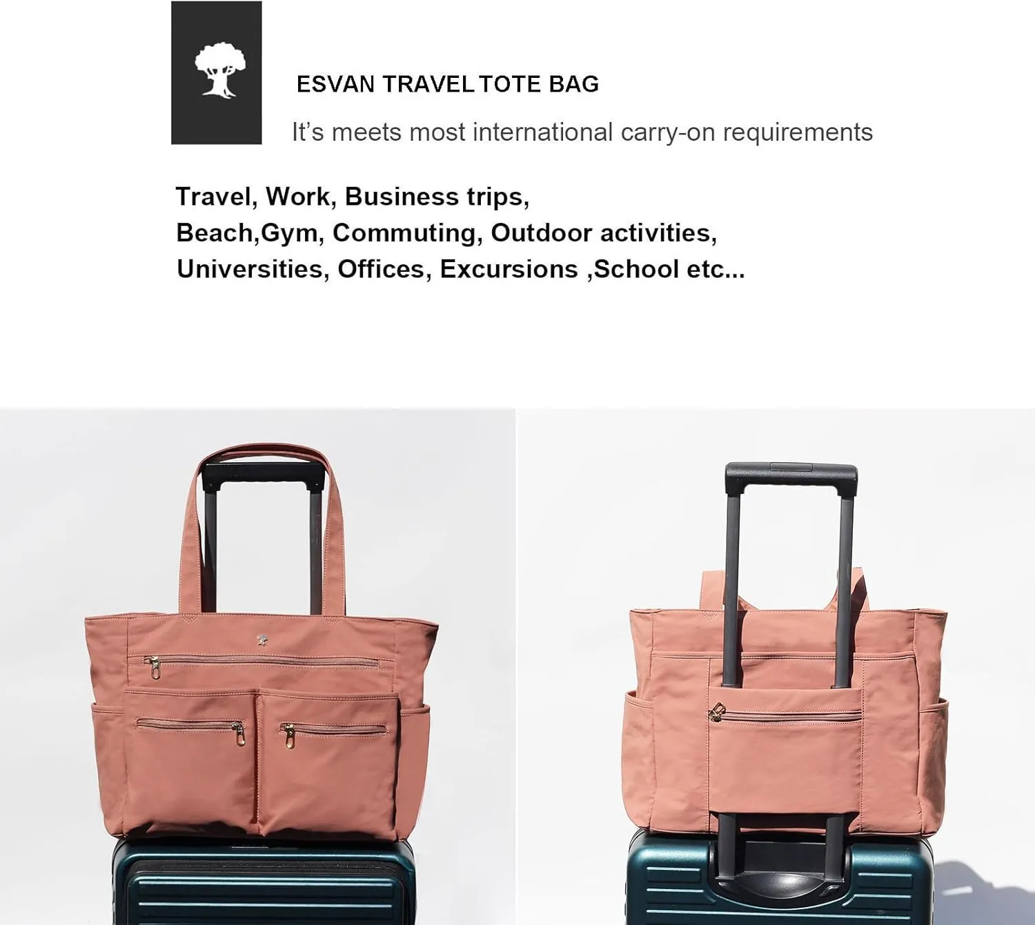 Weekender Bag Carry On Bag Overnight Tote Travel Duffle with 13 Pockets for Travel,Work，Gym,Beach,Teacher,Nurse