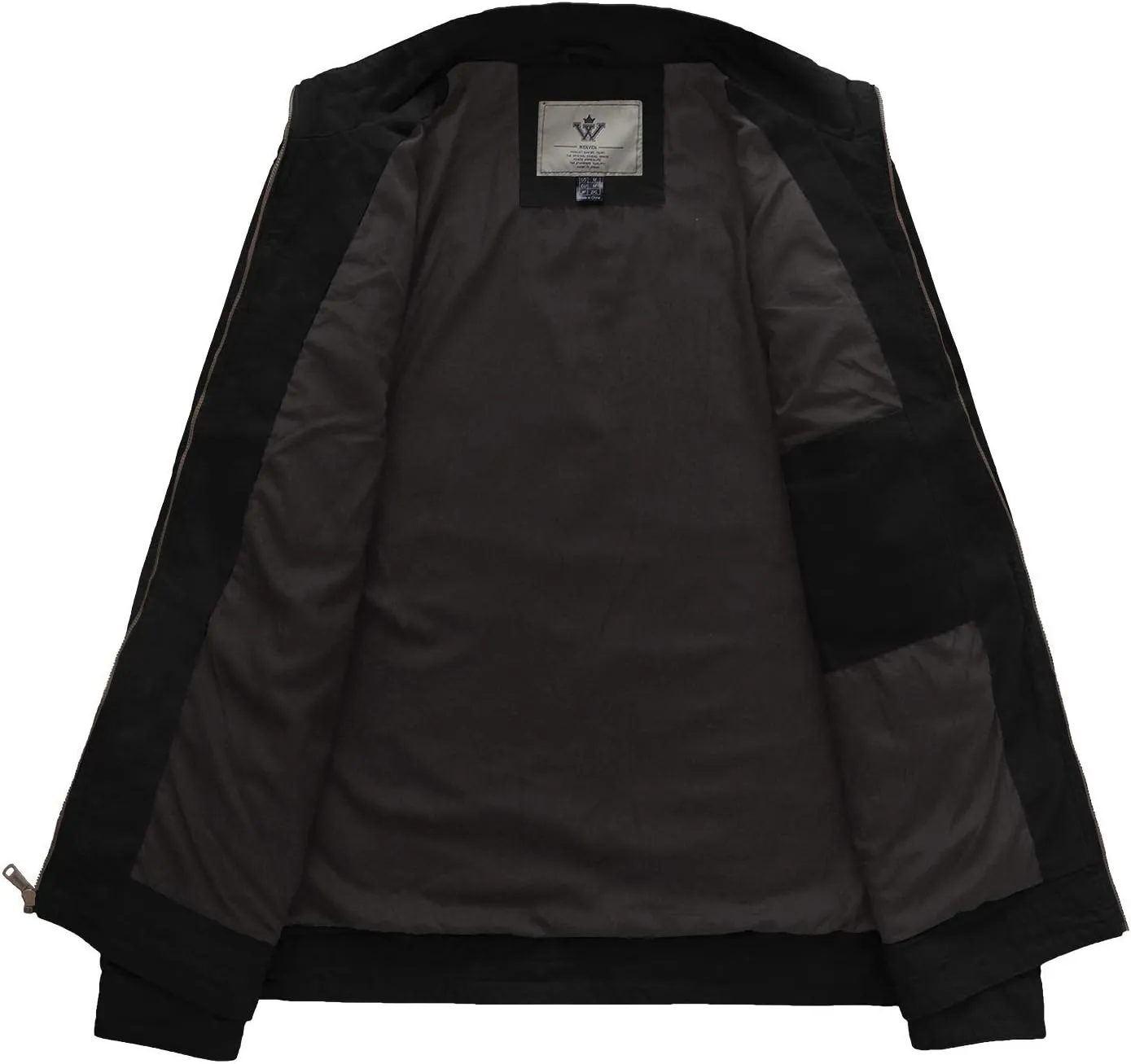 WenVen Men's Spring Canvas Military Style Jacket Casual Lightweight Cotton Coat