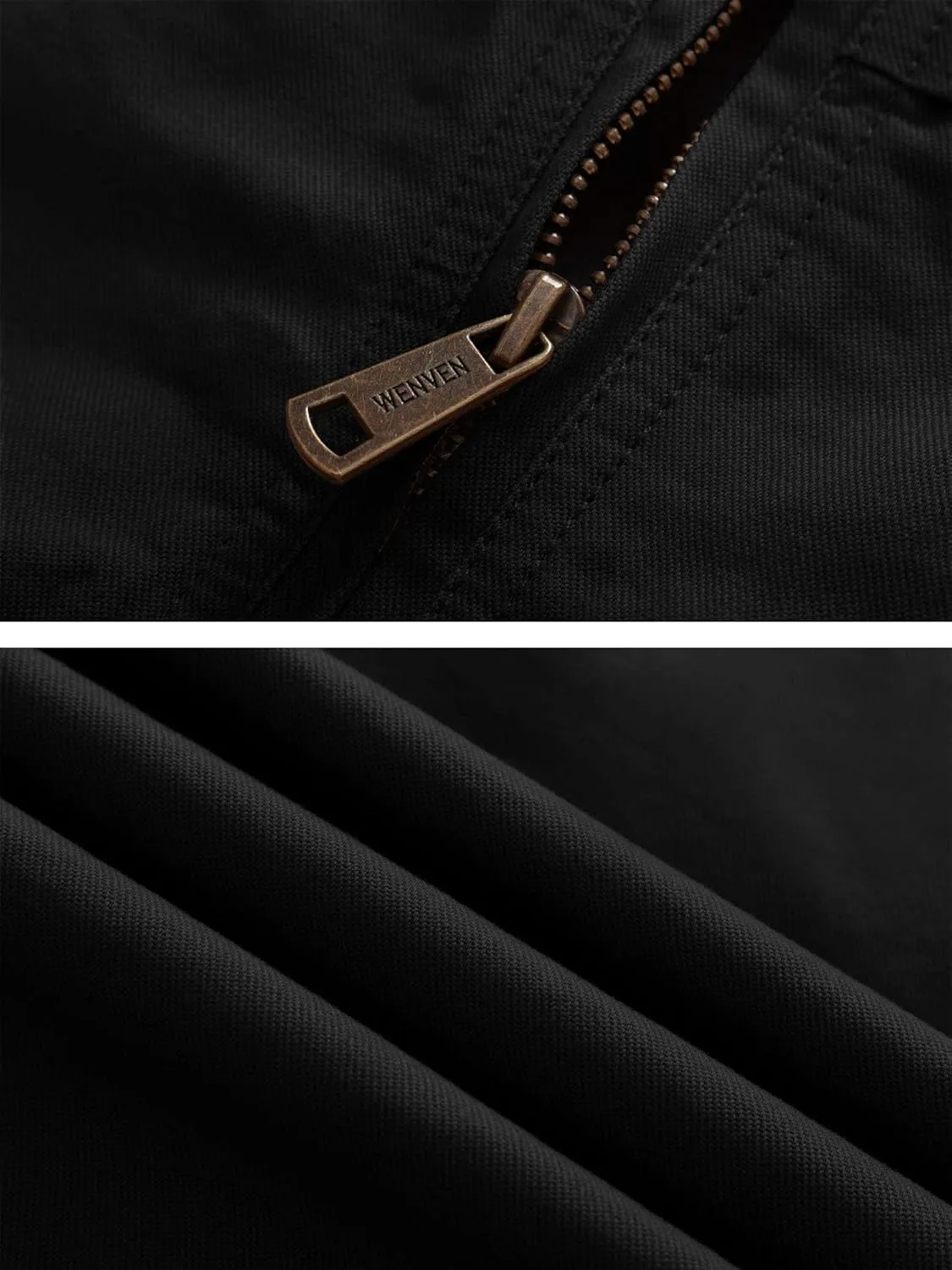 WenVen Men's Spring Canvas Military Style Jacket Casual Lightweight Cotton Coat