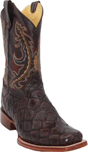 Western Shops Men’s Leather Pirarucu Fish Print Cowboy Western Boots