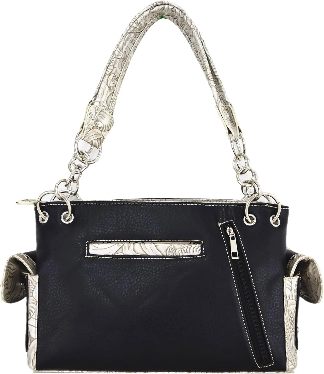Western Style Rhinestone Cross Studded Laser Cut Wings Tooled Leather Purse Women Handbags Country Shoulder Bag Wallet Set