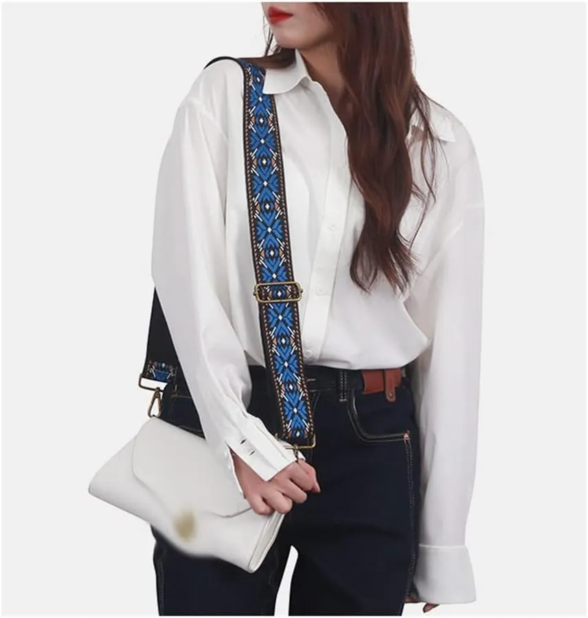 Wide Shoulder Bag Strap Accessories Embroidered Bag Strap Replacement Straps Printed Canvas Cross Body