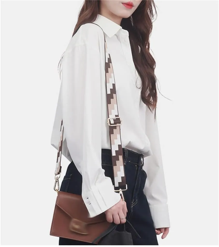 Wide Shoulder Bag Strap Accessories Embroidered Bag Strap Replacement Straps Printed Canvas Cross Body