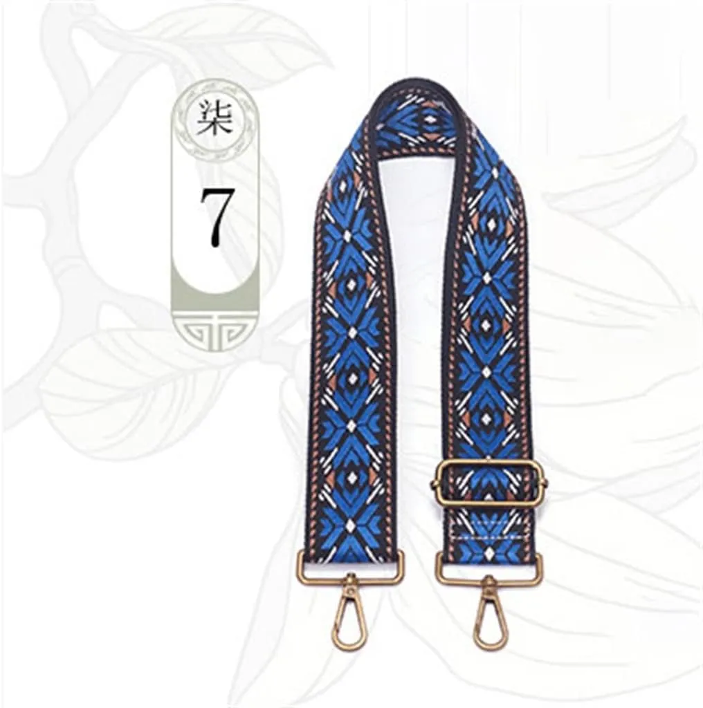 Wide Shoulder Bag Strap Accessories Embroidered Bag Strap Replacement Straps Printed Canvas Cross Body