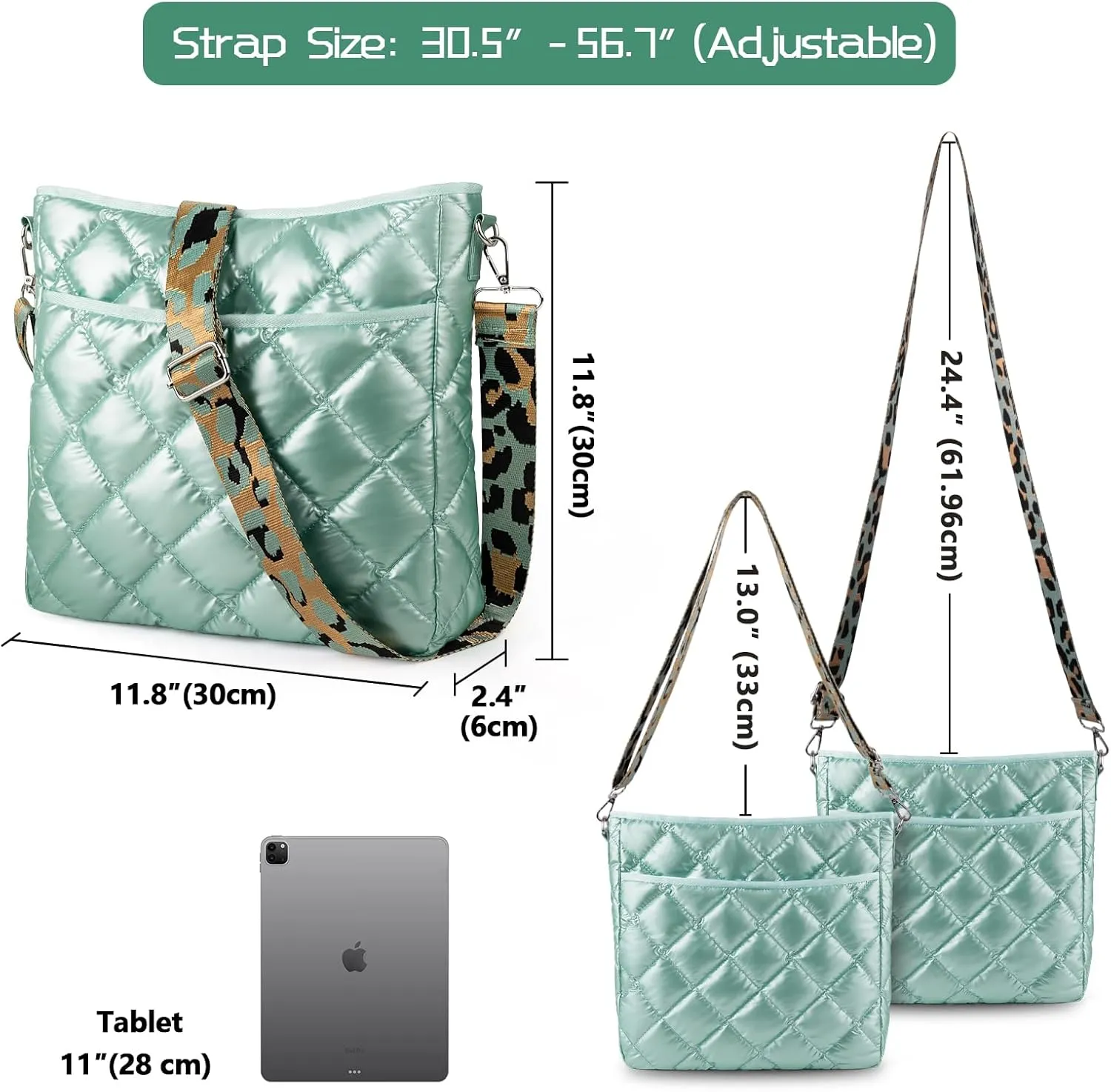 WiseBoy Quilted Crossbody Bag, Puffy Crossbody Purses with Wide Strap, Cotton Quilted Shoulder Bags for Women