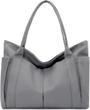 Women Canvas Tote Bags Large Shoulder Hobo Bags Handbags Purse Satchel Purses Multi-pockets Casual Work Bags