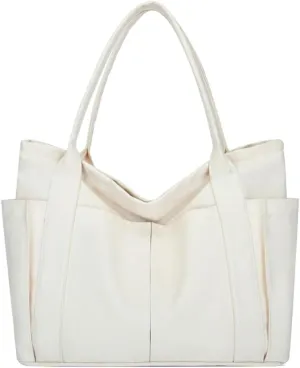 Women Canvas Tote Bags Large Shoulder Hobo Bags Handbags Purse Satchel Purses Multi-pockets Casual Work Bags