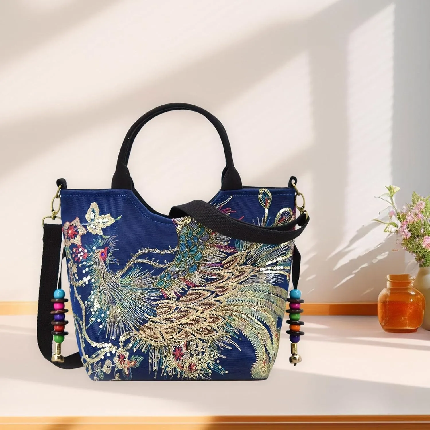Women Embroidery Handbag Satchel Bag Tote for Party Ladies Dating Outdoor