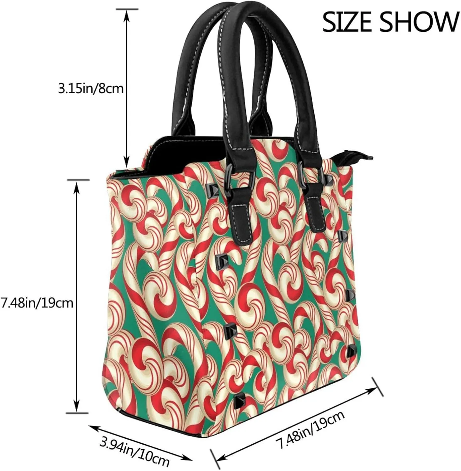 Women Handbag Large Capacity Shoulder Bag Studded Rivet Tote Satchel