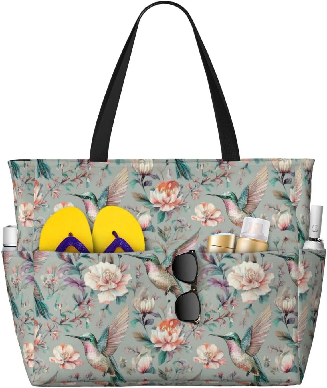 Women Large Beach Bag Travel Weekender Foldable Tote Bag for Pool Beach Vacation Gym